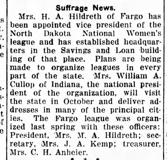 Clipping from The Bismarck Tribune